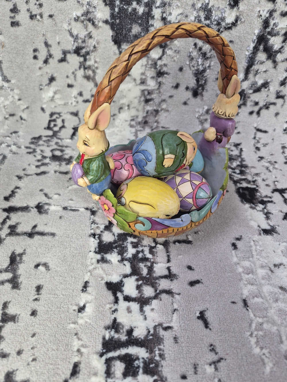 Jim Shore Heartwood Creek For The Love Of Easter Basket With 5 Eggs New